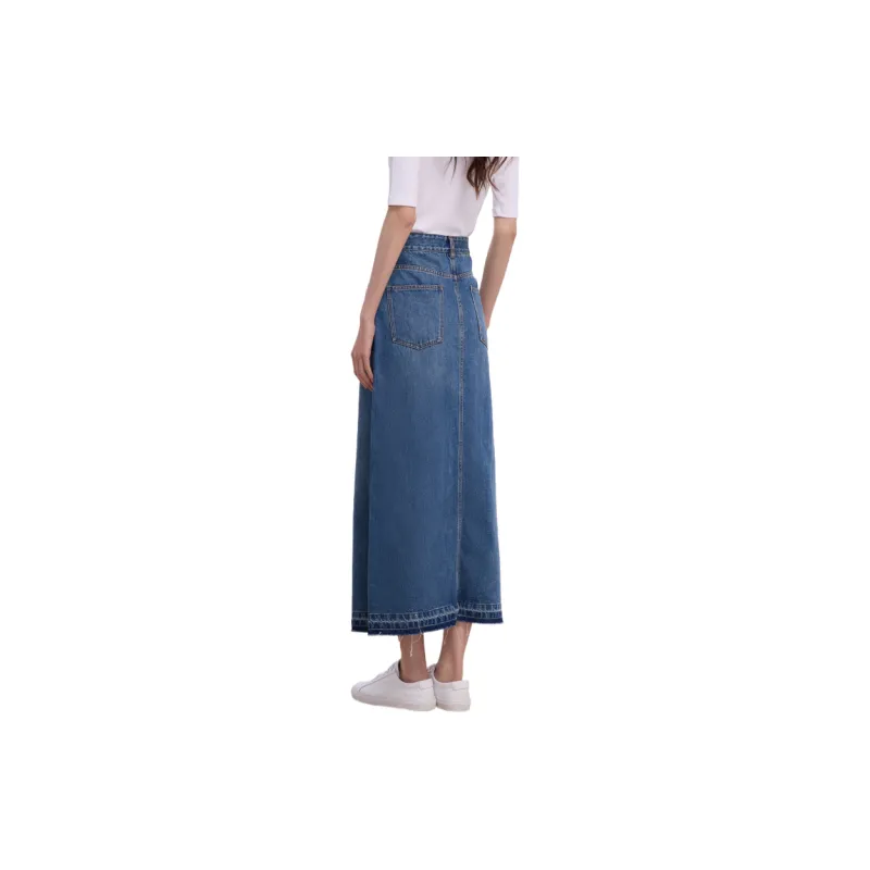 GAP Casual Long Skirts Women's Washed Black-5
