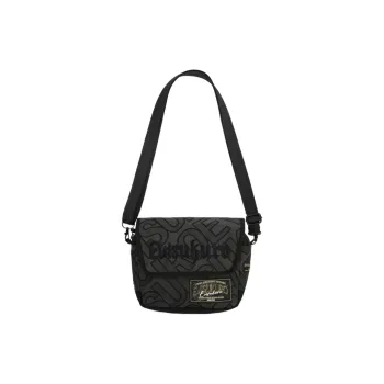 EVISU Polyester Crossbody Bag Unisex Charcoal Gray All Over