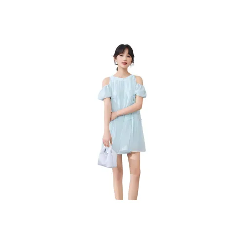 Love to serve Short-Sleeved Dresses Women's Aqua Blue