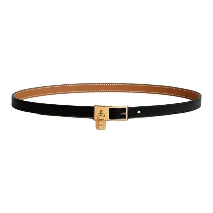 HERMES Brand Logo Calfskin Leather Belts Women's Multicolor Width: 1.5cm-0
