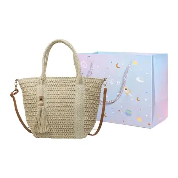 GOX Woven Shoulder Bag Women's Beige/Khaki
