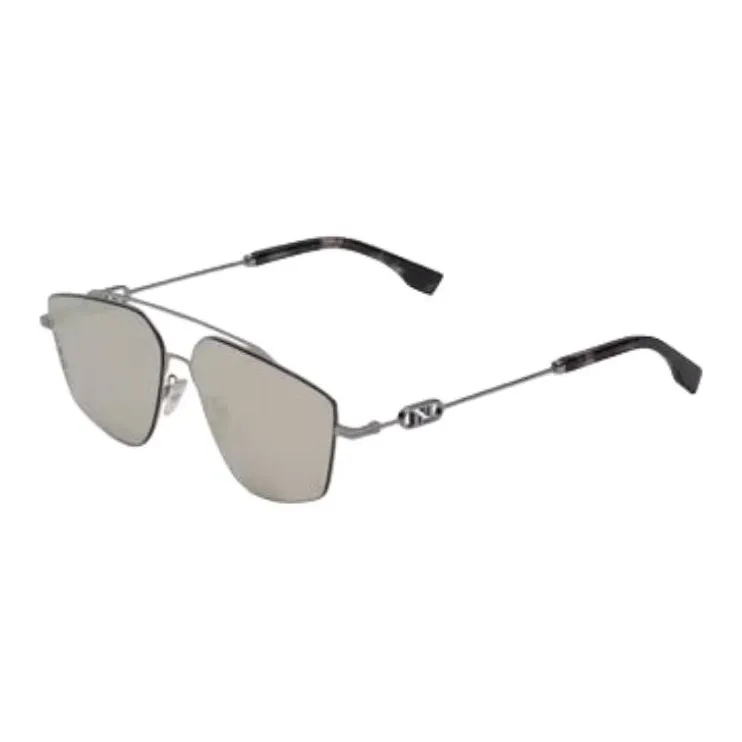 FENDI Aviator Sunglasses Men's Black/Gold/Silver-2