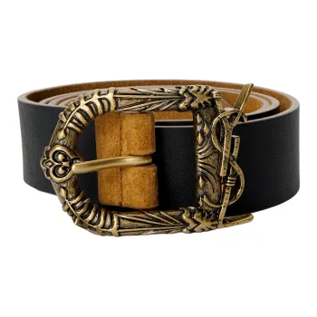 SAINT LAURENT Brand Logo Decoration Pin Buckle Leather Belts Women's Brown Width: 3cm