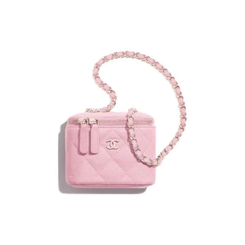 CHANEL Cow Leather Box Bag, Shoulder Bag, Crossbody Bag Mini Women's Pink & Cherry Blossom Pink-1