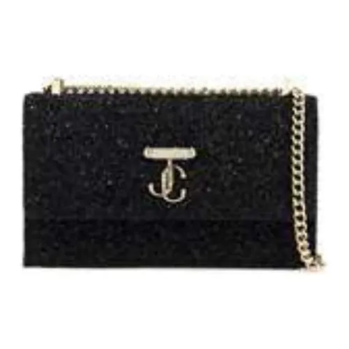 Jimmy Choo Fabric-Backed Brass-Plated Lead Glass Crossbody Bag Shoulder Bag Mini Women's Black