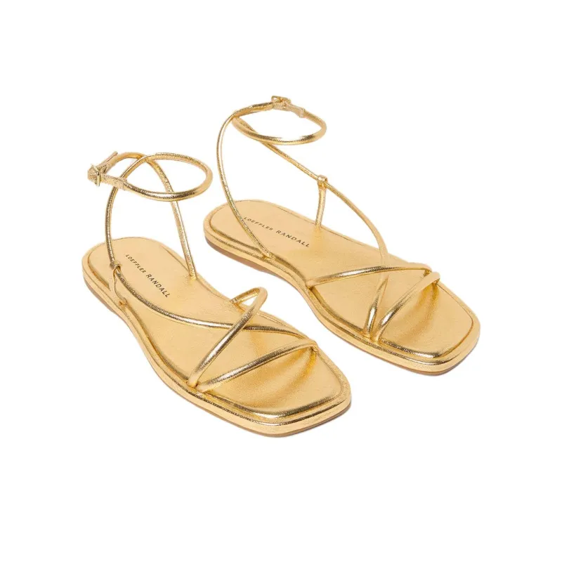 Loeffler Randall Noor Strap Sandals Women's Gold-3