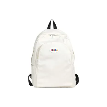 OURFUN Nylon Fabric Backpack Unisex Ivory/Black/Pink/Violet/Orange/Blue