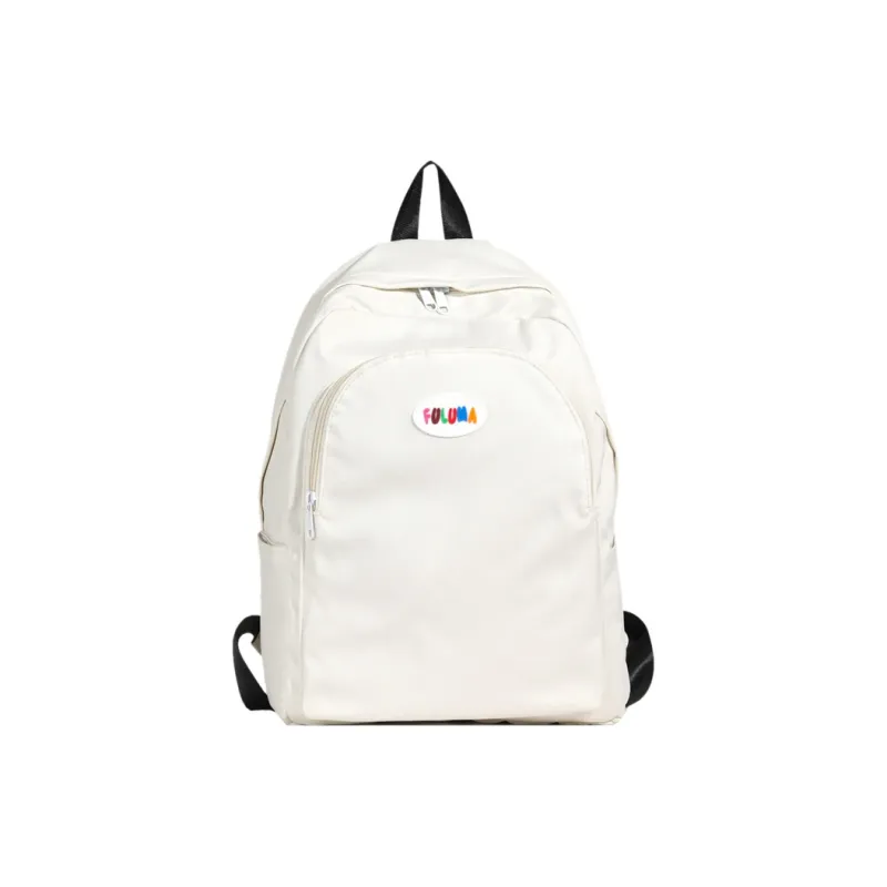 OURFUN Nylon Fabric Backpack Unisex Ivory/Black/Pink/Violet/Orange/Blue-0