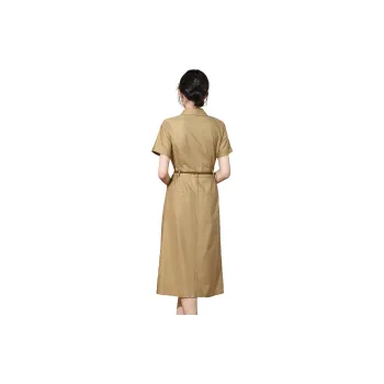 SMEN Short Sleeved Dress Women's Khaki