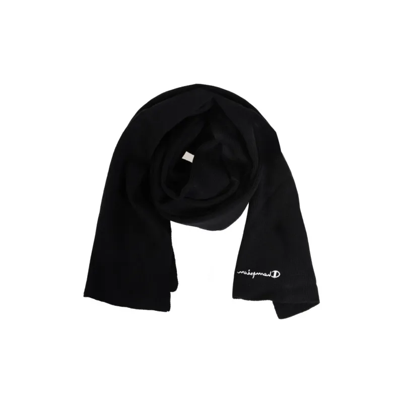 Champion Acrylic Fiber Knit Scarves Unisex Black-1