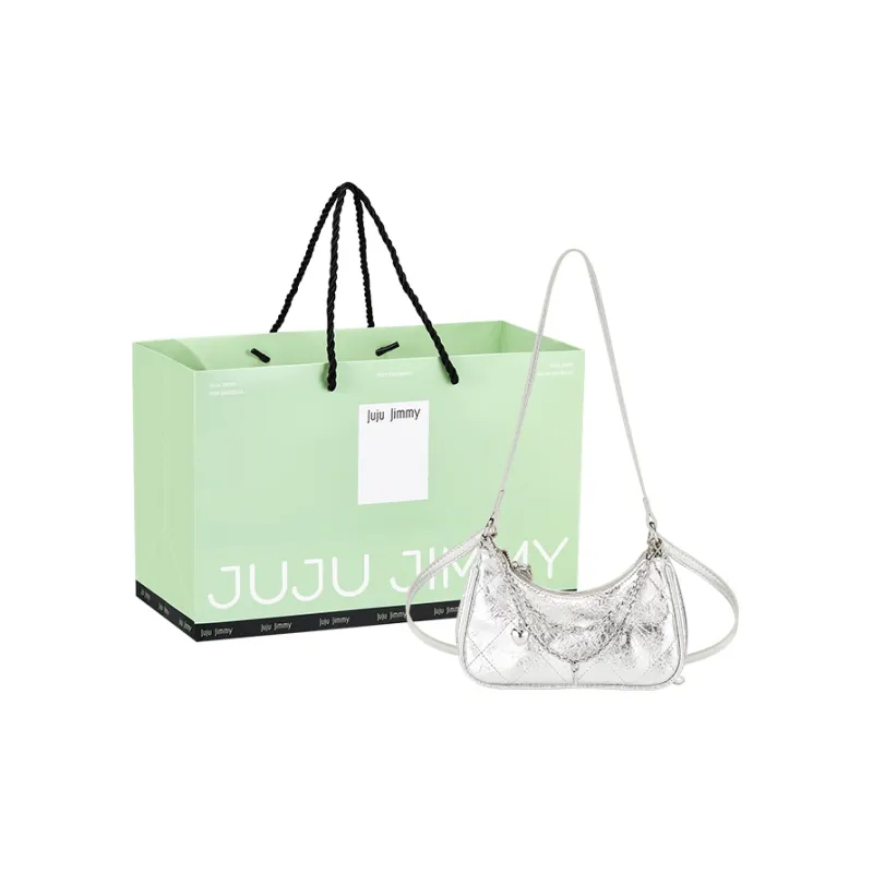 Juju Jimmy PU Shoulder Bag Crossbody Bag Regular Women's Silver/Dazzling Color/Black-0