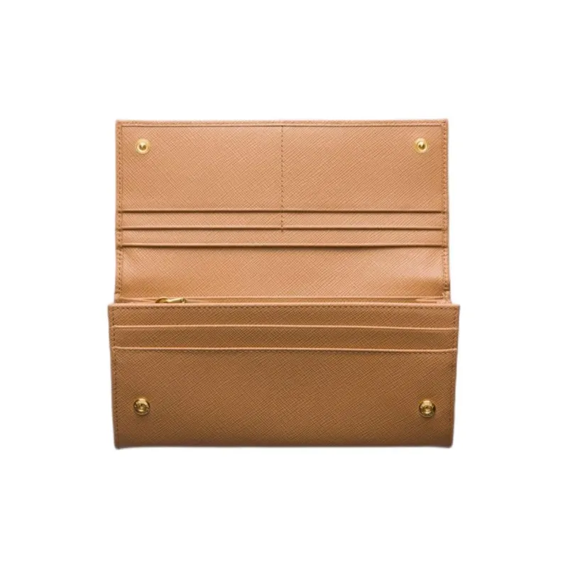 PRADA Saffiano Leather Wallet Large Size Women's Natural-2