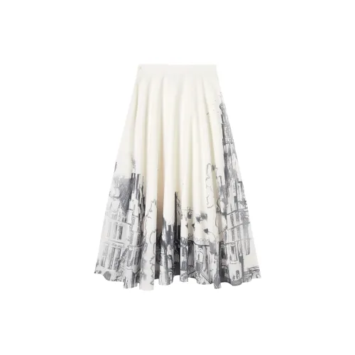 DIALOGUE Casual Long Skirts Women's Art Print