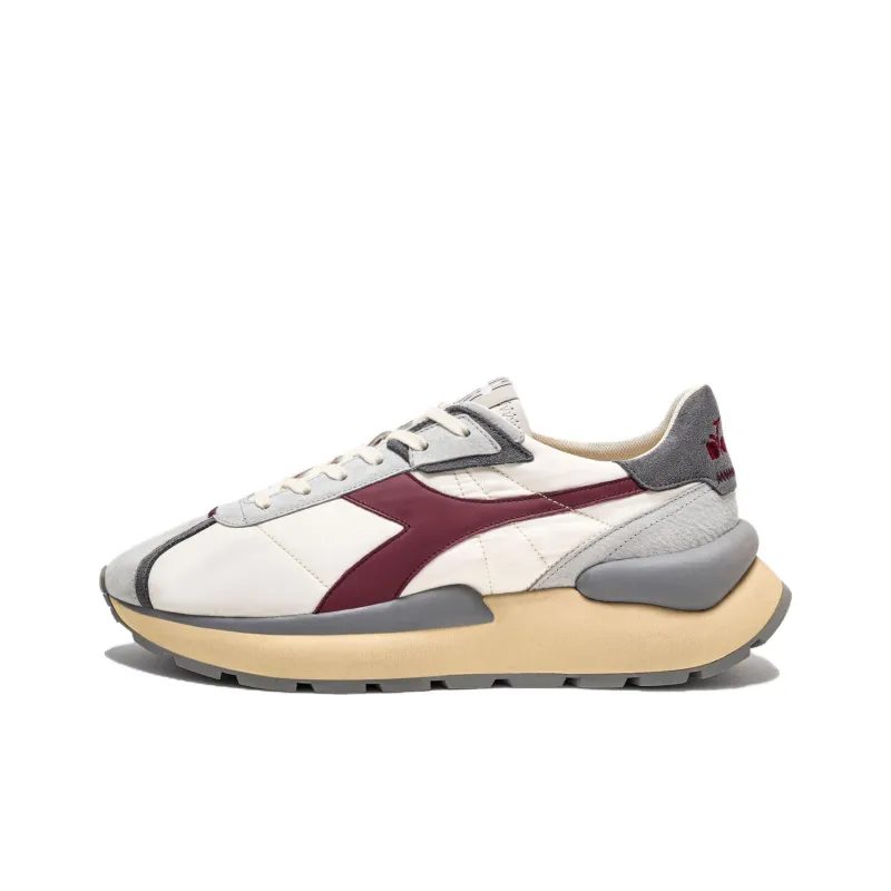 Diadora Heritage Slip-Resistant Low-Top Casual Shoes Unisex Beige Gray-red-0