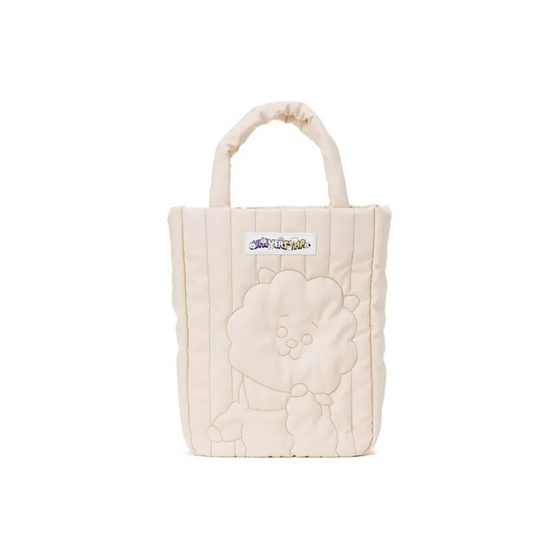LINE FRIENDS Polyester Tote Bag, Shopping Bag, Shoulder Bag, Crossbody Bag, Handbag Women's Ecru-0