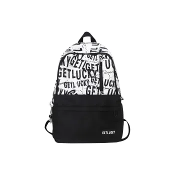 OURFUN Nylon Backpack Unisex Black Base With White Text/White Base With Black Text/Black Planet/Blue Planet
