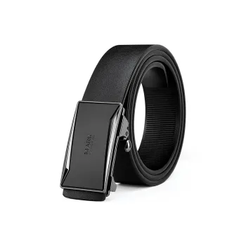 FAIRWHALE Genuine Leather Single Layer Automatic Buckle Inner Wearing Business Belt Cow Leather Belts Men's Width 3.4CM
