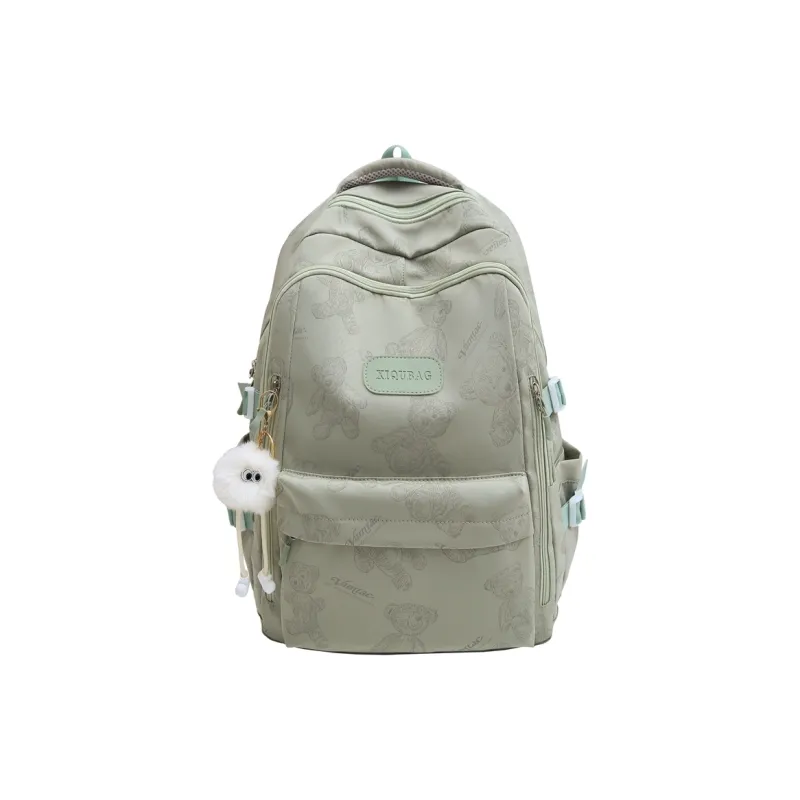 OURFUN Nylon Backpack Unisex White/Black/Purple/Green-7