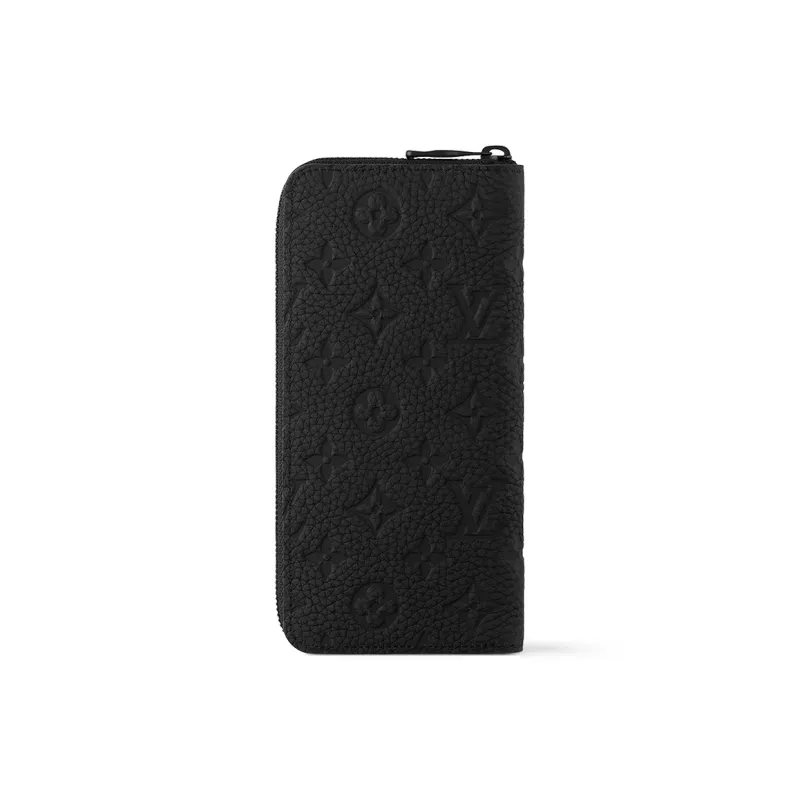 LOUIS VUITTON Zippy Cow Leather Wallet Men's Black-2