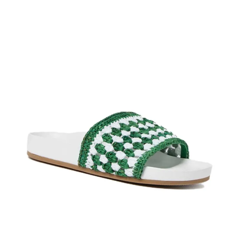 Loeffler Randall Slide Slippers Women's Green-2
