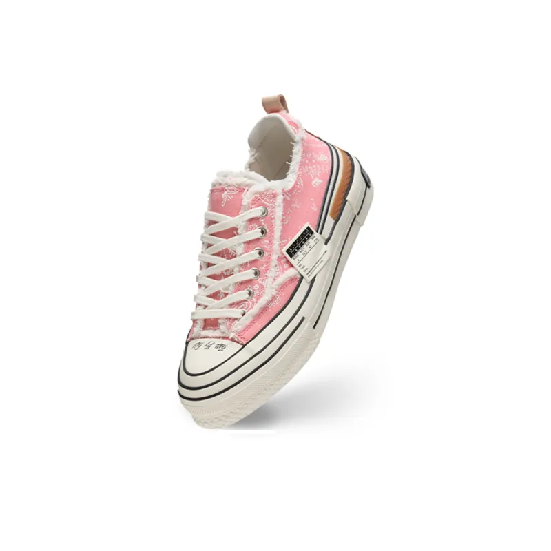 VESSEL Tiramisu Series Height Increasing Low Top Canvas Shoes Unisex Pink Litchi-3