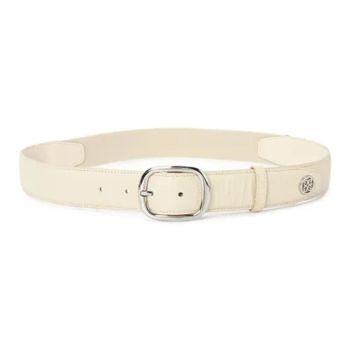 GFORE Badge Design Cow Leather Leather Belts Men's Stone Color
