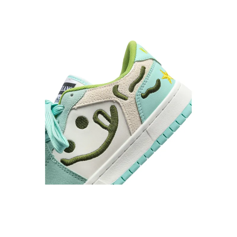 OUBT Refreshing Smiley Face, Preppy Style Casual Shoes Low Top Skateboard Shoes Unisex Fresh Green-4