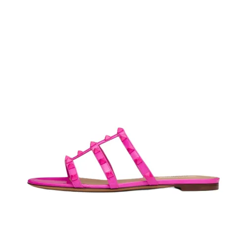 Valentino Rockstud Slide Slippers Women's Pink