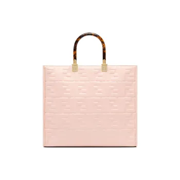 FENDI Sunshine Cow Leather Tote Bag, Shopping Bag, Shoulder Bag, Crossbody Bag, Handbag Medium Size Women's Pink