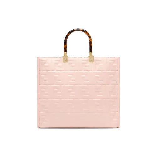FENDI Sunshine Cow Leather Tote Bag, Shopping Bag, Shoulder Bag, Crossbody Bag, Handbag Medium Size Women's Pink