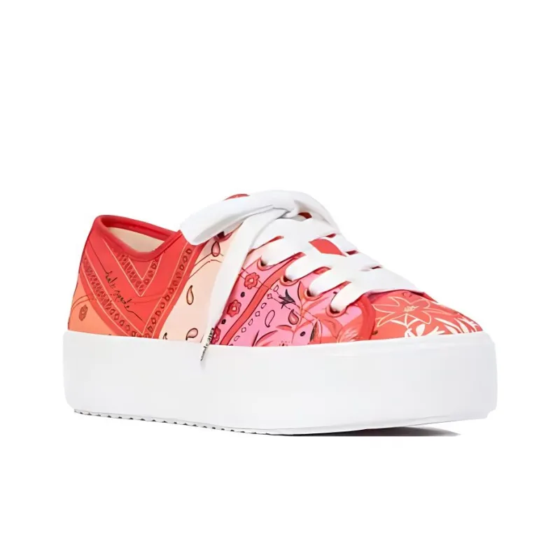 Kate Spade Serve Bandana Low-Top Canvas Shoes Women's Orange Red-2