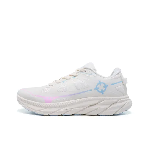 RIGORER Running Shoes Unisex Low-Top Cream White/Light Blue/Light Pink