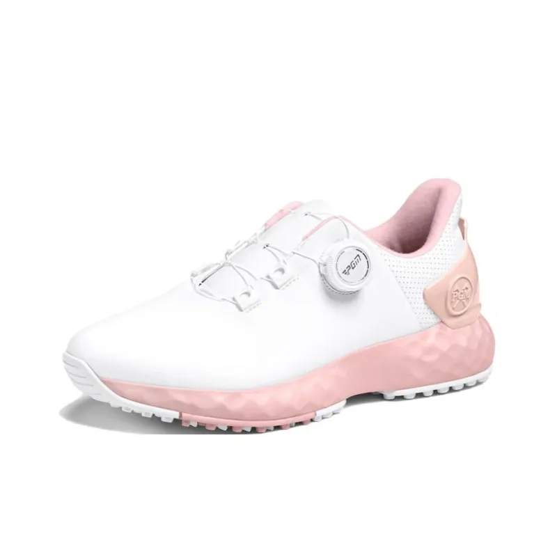 PGM Anti Slip Wear Resistant Low Top Golf Shoes Women's White Pink-1
