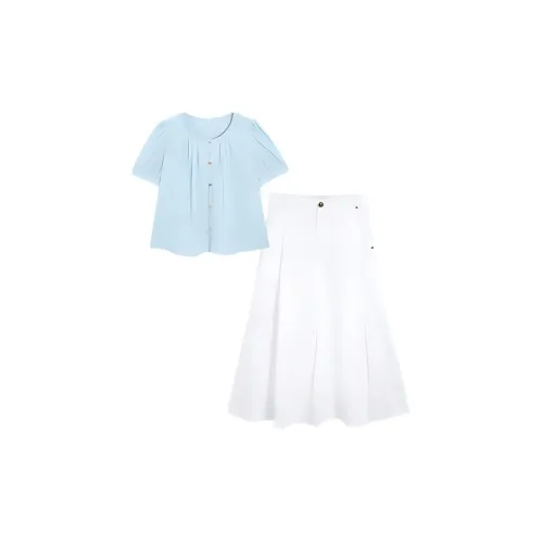 Love to serve Two Piece Skirt Sets Women's Aqua Blue