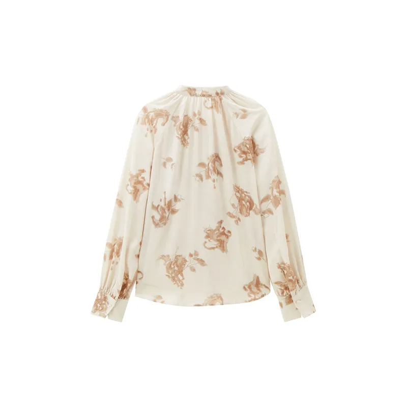 PEACEBIRD Shirt Women's Brown Pattern-1