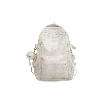 Kaka Tree Nylon Backpack Unisex Ecru/Black/Green