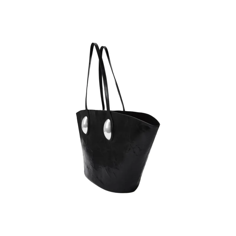 Alexander Wang Cow Leather Tote Bag, Shopping Bag, Shoulder Bag, Handbag Tubas Women's Black-1