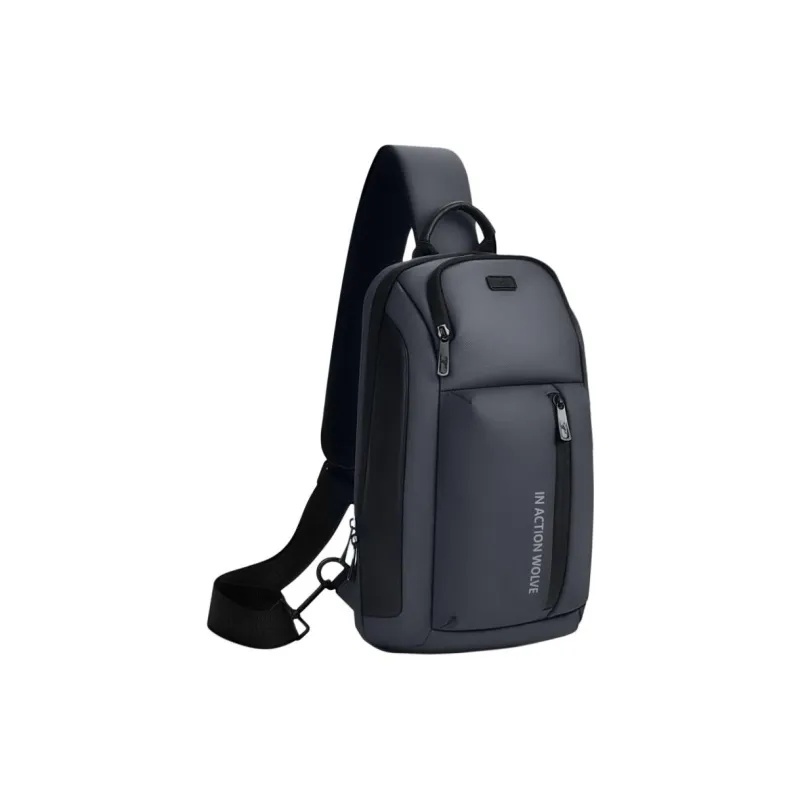 SEPTWOLVES Fabric Sling Bag, Fanny Pack, Shoulder Bag, Crossbody Bag Regular Men's Black-4