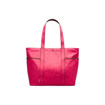 Lululemon Polyester Spandex Tote Bag Shopping Bag Shoulder Bag Handbag Regular Women's Enamel Pink With Bronze