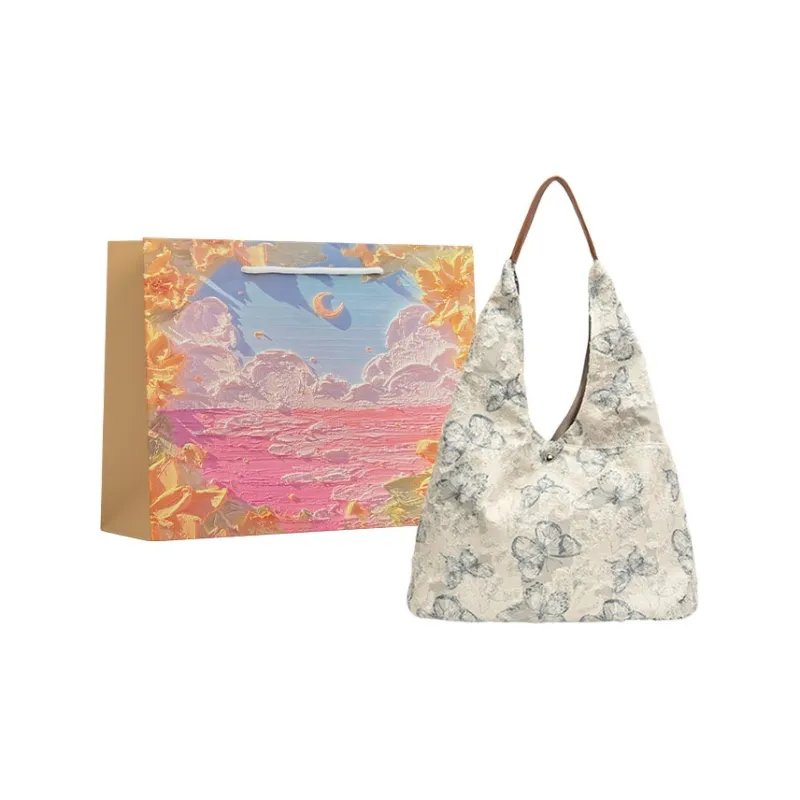 BRINCH PU Shoulder Bag Women's Floral Red/Butterfly White-3