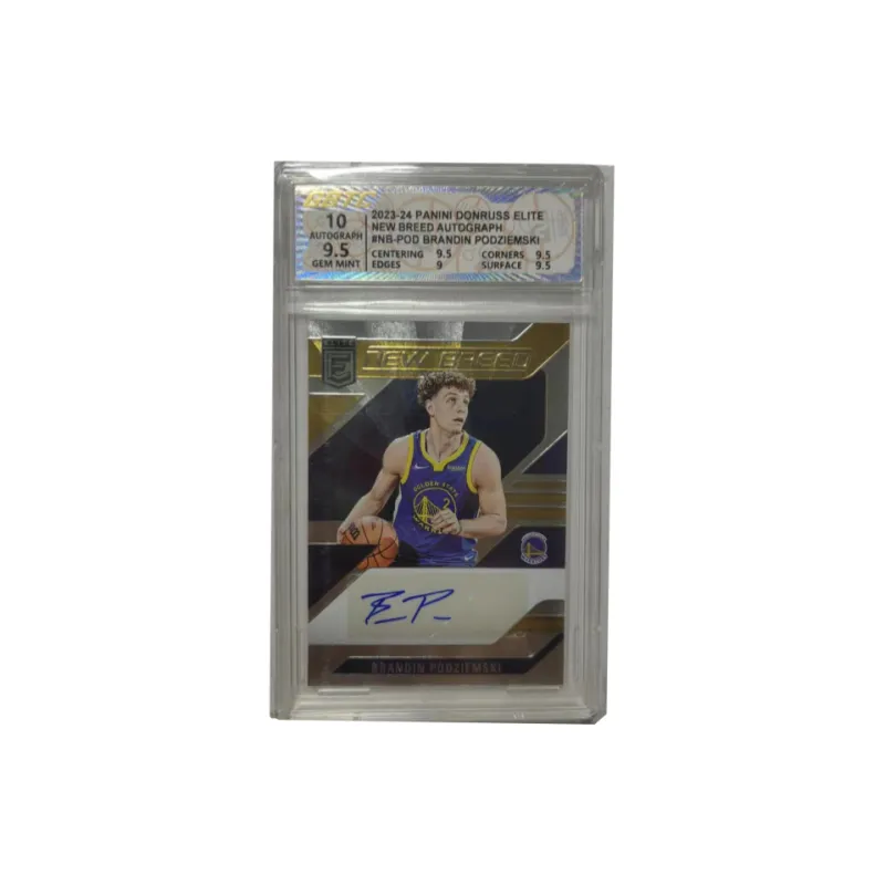 PANINI Brandin Podziemski 2023 24 DONRUSS ELITE Gongbo Signature 10 Points Card Condition 9.5 Points Graded Cards 1 Pc-0