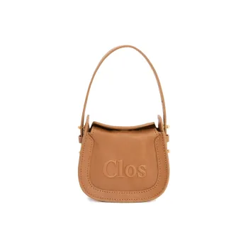 Clos Calfskin Crossbody Saddle Bag One Shoulder Handbag Mini Women's Apricot/Brown/Black