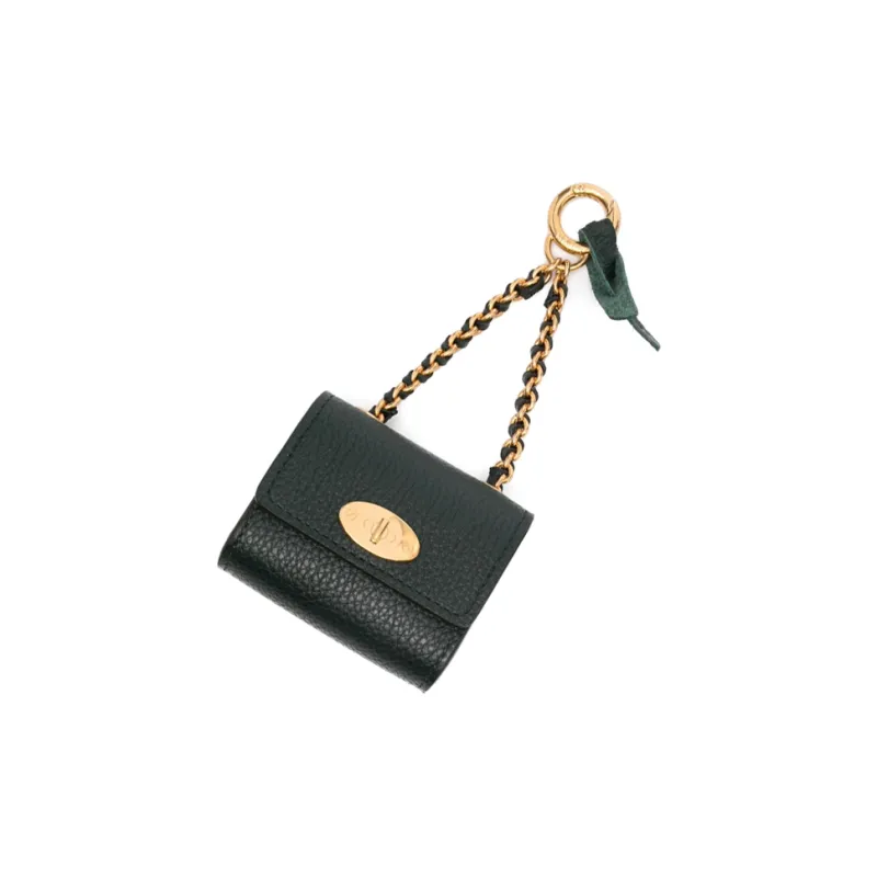 Mulberry Calfskin Keychains Women's Green-1
