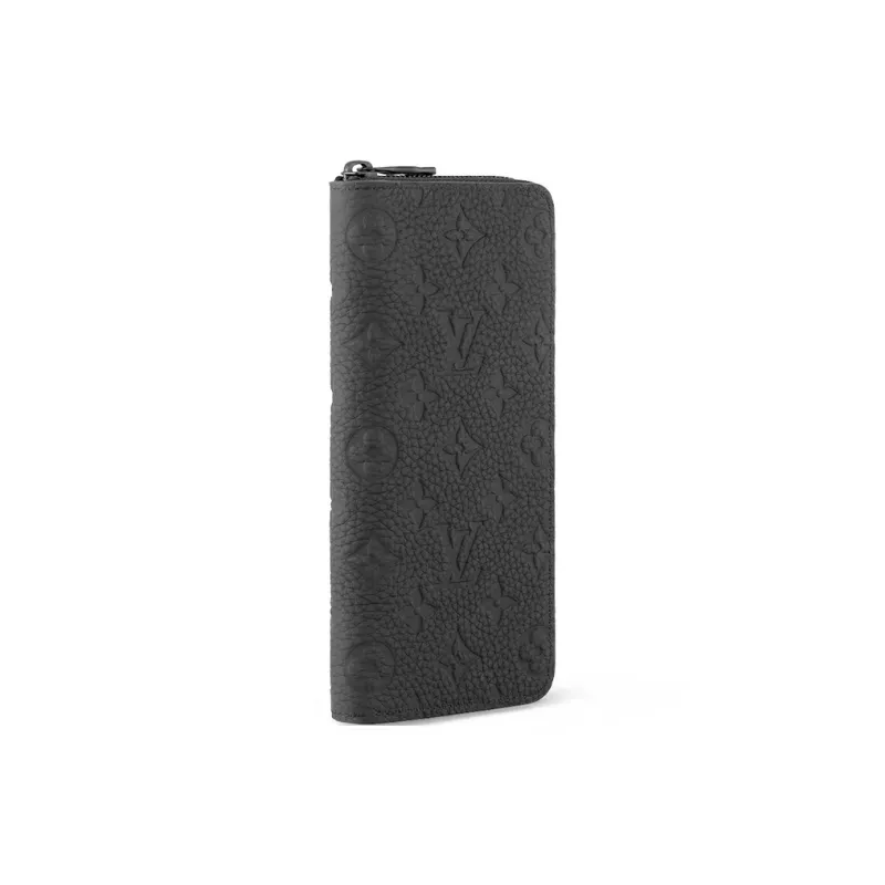 LOUIS VUITTON Zippy Cow Leather Wallet Men's Black-1