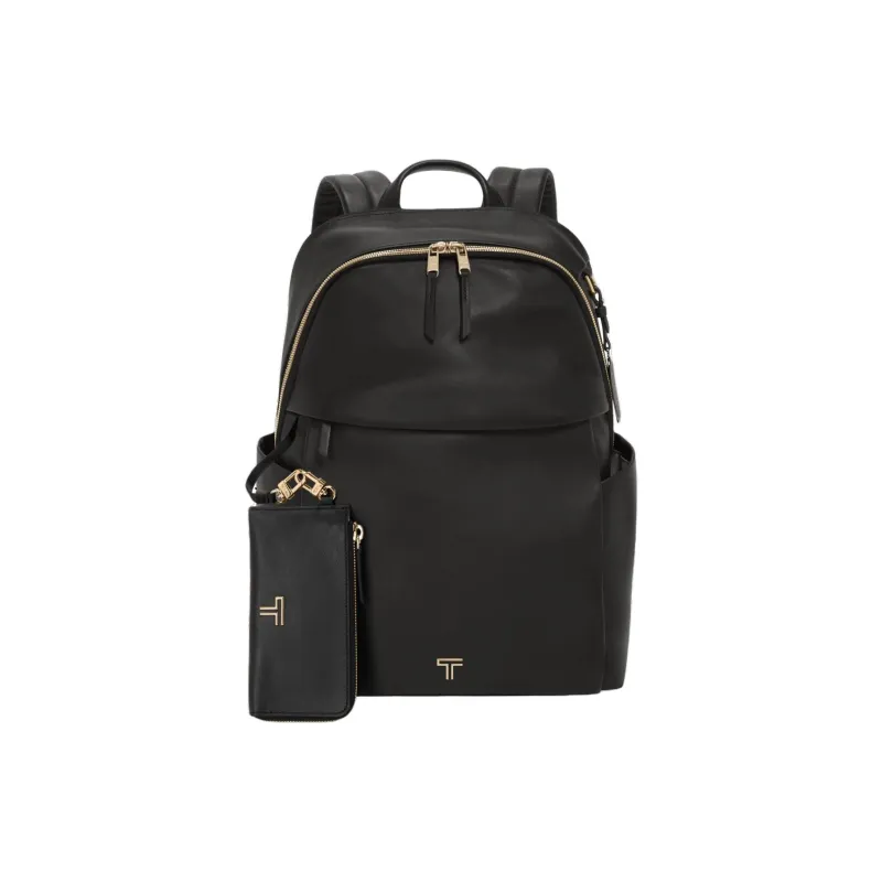 TUMI Voyageur Leather Backpack Women's Black-1