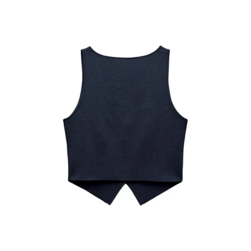 ZARA Tank Tops Women's Navy Blue-1