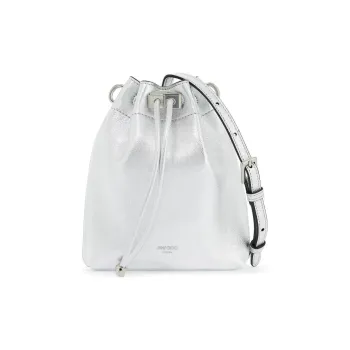 Jimmy Choo Lambskin Crossbody Bag, Shoulder Bag Women's Silver