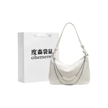 Dusen Kangaroo PU Tote Bag, Shoulder Bag Regular Women's Ecru/Silver/Black/Green