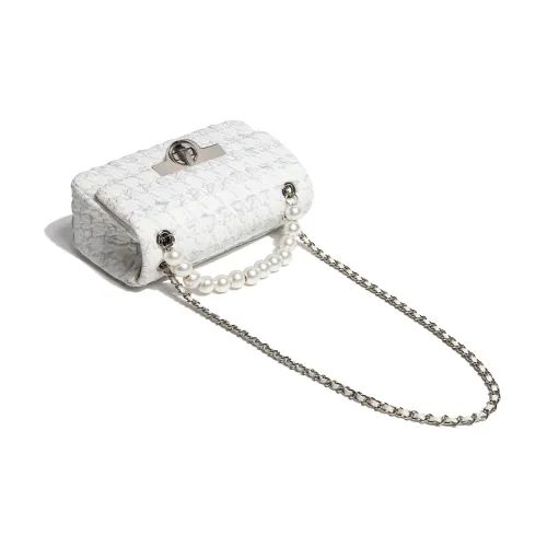Miss Kung Cow Leather Patchwork Cotton Shoulder Bag Crossbody Bag Regular Women's Ecru
