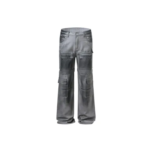 EYEUNDERSTAND Jeans Unisex Distressed Grey